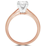 Princess Diamond Pinched Cathedral V-Prong Solitaire Engagement Ring in Rose Gold (MVS0027-R)