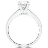 Princess Diamond Pinched Cathedral V-Prong Solitaire Engagement Ring in White Gold (MVS0027-W)