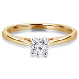 Round Diamond Tapered Cathedral  Solitaire Engagement Ring in Yellow Gold (MVS0028-Y)