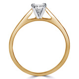 Round Diamond Tapered Cathedral  Solitaire Engagement Ring in Yellow Gold (MVS0028-Y)
