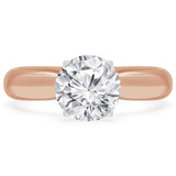 Round Diamond Pinched Cathedral Solitaire Engagement Ring in Rose Gold (MVS0037-R)