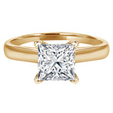 Princess Diamond Cathedral V-Prong Solitaire Engagement Ring in Yellow Gold (MVS0040-Y)