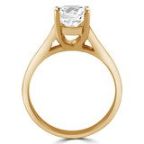 Round Diamond Reverse Tapered Cathedral Trellis Solitaire Engagement Ring in Yellow Gold (MVS0042-Y)