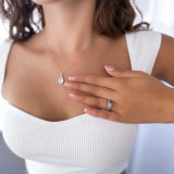 Princess Diamond Vintage Cathedral Diamond Accent Bridge and Prongs Solitaire with Accents Engagement Ring in White Gold (MVS0047-W)