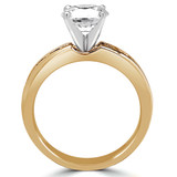 Round Diamond Solitaire with Accents Engagement Ring in Yellow Gold with Channel Set Accents (MVS0060-Y)