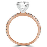 Round Diamond Solitaire with Accents Engagement Ring in Rose Gold (MVS0069-R)