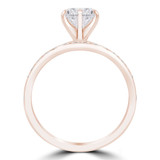 Round Diamond 6-Prong Solitaire with Accents Engagement Ring and Wedding Band Set Ring in Rose Gold Channel Set Accents (MVS0072-R)
