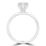 Round Diamond 6-Prong Solitaire with Accents Engagement Ring and Wedding Band Set Ring in White Gold Channel Set Accents (MVS0072-W)