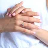 Princess Diamond Solitaire with Accents Engagement Ring in Yellow Gold (MVS0078-Y)