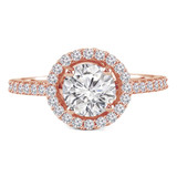 Round Diamond Round Halo Engagement Ring in Rose Gold (MVS0093-R)