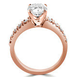 Round Diamond Solitaire with Accents Engagement Ring in White Gold (MVS0122-W)