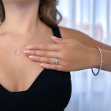 Round Diamond High Set Solitaire with Accents Engagement Ring in White Gold (MVS0131-W)