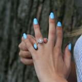 Round Diamond Cathedral Round Halo Engagement Ring in White Gold (MVS0133-W)