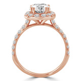 Round Diamond Cathedral Cushion Halo Engagement Ring in Rose Gold (MVS0151-R)