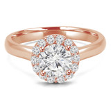 Round Diamond Cathedral Open Bridge Round Halo Engagement Ring in Rose Gold (MVS0152-R)