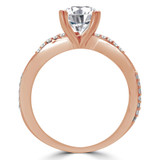 Round Diamond Twisted Solitaire with Accents Engagement Ring in Rose Gold (MVS0154-R)