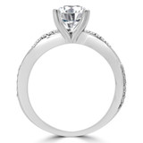 Round Diamond Twisted Solitaire with Accents Engagement Ring in White Gold (MVS0154-W)