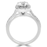 Round Diamond Cathedral Cushion Halo Engagement Ring in White Gold (MVS0155-W)