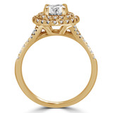 Round Diamond Cathedral Double Round Halo Engagement Ring in Yellow Gold (MVS0160-Y)