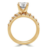 Round Diamond Solitaire with Accents Engagement Ring and Wedding Band Set Ring in Yellow Gold (MVS0167-Y)