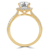 Round Diamond Cathedral Round Halo Engagement Ring in Yellow Gold (MVS0182-Y)