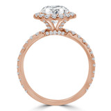 Round Diamond Diamond Bridge Round Halo Engagement Ring in Rose Gold (MVS0183-R)