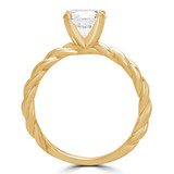 Round Diamond Twisted Solitaire Engagement Ring in Yellow Gold (MVS0191-Y)