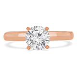 Round Diamond Solitaire with Accents Engagement Ring in Rose Gold (MVS0195-R)