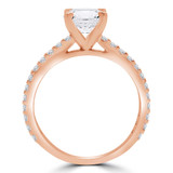 Round Diamond Cathedral Solitaire with Accents Engagement Ring in Rose Gold (MVS0200-R)