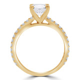 Round Diamond Cathedral Solitaire with Accents Engagement Ring in Yellow Gold (MVS0200-Y)