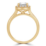Round Diamond Cathedral Cushion Halo Engagement Ring in Yellow Gold (MVS0211-Y)