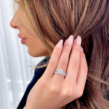 Round Diamond Solitaire with Accents Engagement Ring in White Gold (MVS0212-W)