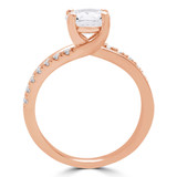 Round Diamond Split-Shank Trellis Solitaire with Accents Engagement Ring in Rose Gold (MVS0217-R)