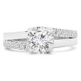 Round Diamond Split-Shank Trellis Solitaire with Accents Engagement Ring in White Gold (MVS0217-W)