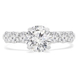 Round Diamond Solitaire with Accents Engagement Ring in White Gold (MVS0218-W)