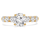 Round Diamond Solitaire with Accents Engagement Ring in Yellow Gold (MVS0218-Y)