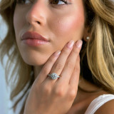 Round Diamond Cathedral Round Halo Engagement Ring in White Gold (MVS0226-W)