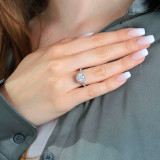 Round Diamond Cathedral Round Halo Engagement Ring in White Gold (MVS0226-W)