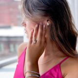 Round Diamond Cathedral Cushion Halo Engagement Ring in White Gold (MVS0228-W)