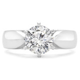 Round Diamond Pinched Cathedral 6-Prong Solitaire Engagement Ring in White Gold (MVS0230-W)