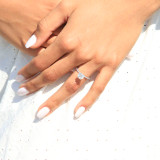 Round Diamond 6-Prong Solitaire with Accents Engagement Ring in White Gold (MVS0233-W)