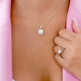 Round Diamond Bypass Tension Set Solitaire with Accents Engagement Ring in White Gold (MVS0235-W)