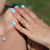 Round Diamond Vintage Floral Halo Engagement Ring in Yellow Gold (MVS0237-Y)