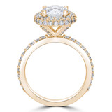 Round Diamond High Set Rollover Halo Engagement Ring in Yellow Gold with Accents (MVS0257-Y)