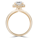 Round Diamond Floral Oval Halo Engagement Ring in Yellow Gold (MVS0258-Y)