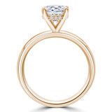 Round Diamond Hidden Halo Solitaire with Accents Engagement Ring in Yellow Gold (MVS0276-Y)