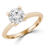 Round Diamond Knife Edge Solitaire Engagement Ring in Yellow Gold (MVS0279-Y)