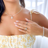 Round Diamond Cathedral Solitaire Engagement Ring in White Gold (MVS0280-W)