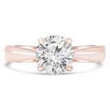Round Diamond Tapered Solitaire Engagement Ring in Rose Gold (MVS0283-R)