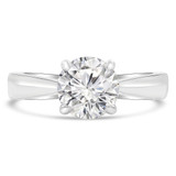 Round Diamond Tapered Solitaire Engagement Ring in White Gold (MVS0283-W)